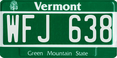 VT license plate WFJ638