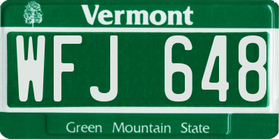 VT license plate WFJ648