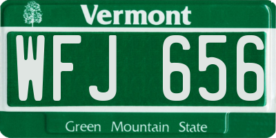 VT license plate WFJ656