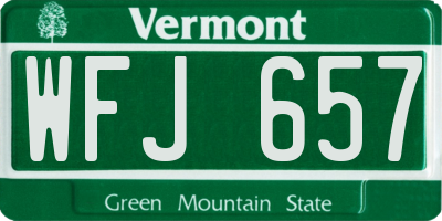 VT license plate WFJ657