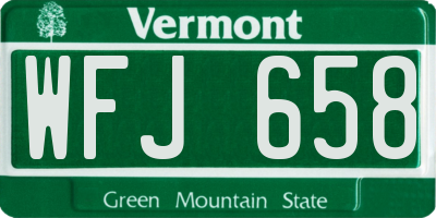 VT license plate WFJ658