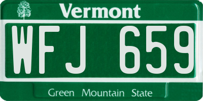VT license plate WFJ659