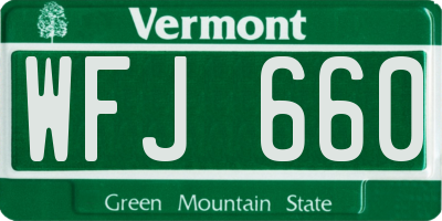 VT license plate WFJ660
