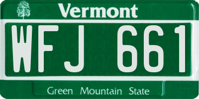 VT license plate WFJ661
