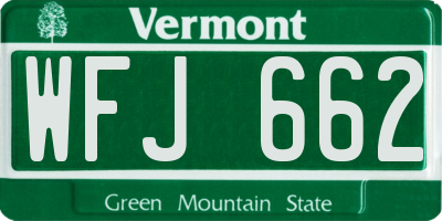 VT license plate WFJ662