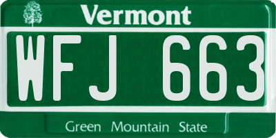 VT license plate WFJ663