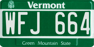 VT license plate WFJ664