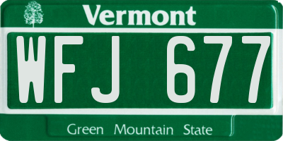 VT license plate WFJ677