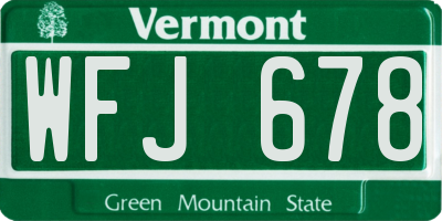 VT license plate WFJ678