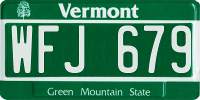 VT license plate WFJ679