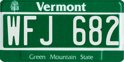 VT license plate WFJ682