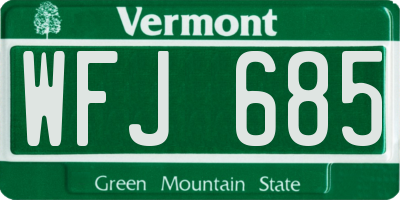 VT license plate WFJ685