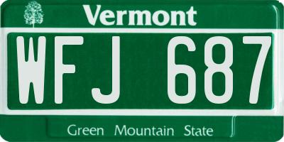 VT license plate WFJ687