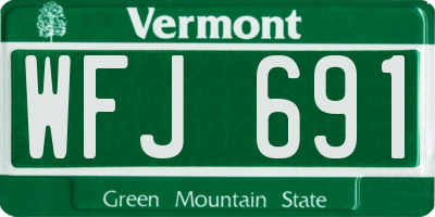 VT license plate WFJ691