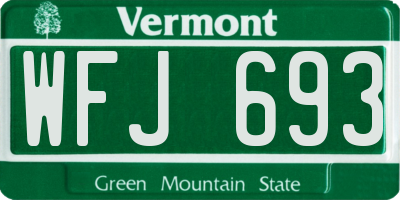 VT license plate WFJ693