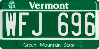 VT license plate WFJ696