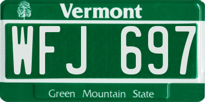 VT license plate WFJ697