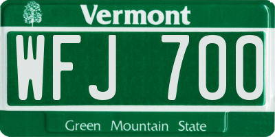 VT license plate WFJ700