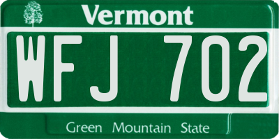 VT license plate WFJ702