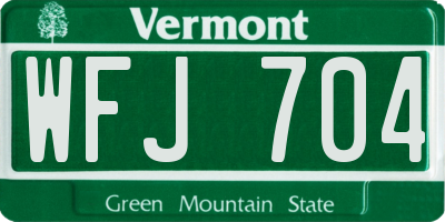 VT license plate WFJ704