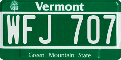 VT license plate WFJ707