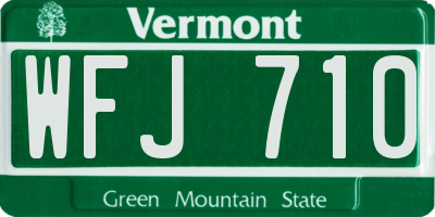 VT license plate WFJ710