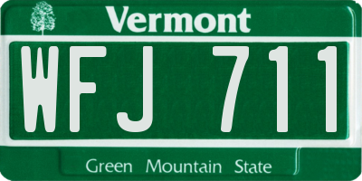 VT license plate WFJ711