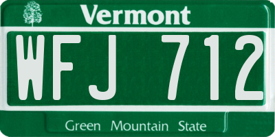 VT license plate WFJ712