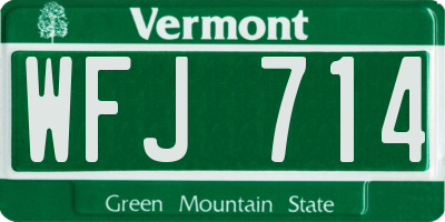VT license plate WFJ714