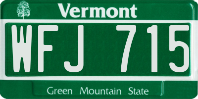 VT license plate WFJ715