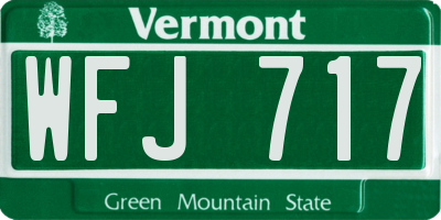 VT license plate WFJ717