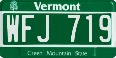 VT license plate WFJ719
