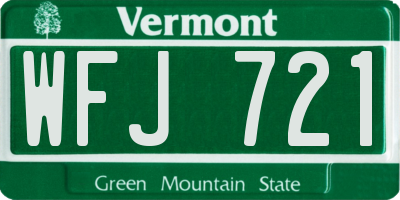 VT license plate WFJ721