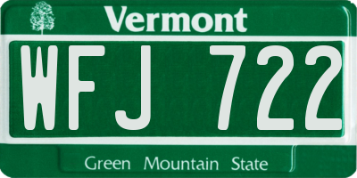 VT license plate WFJ722