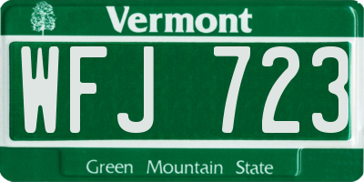 VT license plate WFJ723
