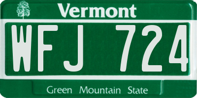 VT license plate WFJ724