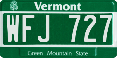 VT license plate WFJ727