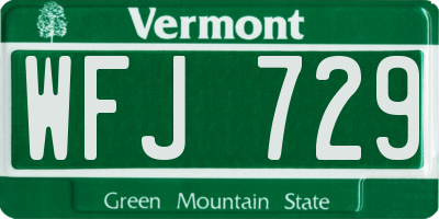 VT license plate WFJ729