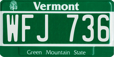 VT license plate WFJ736