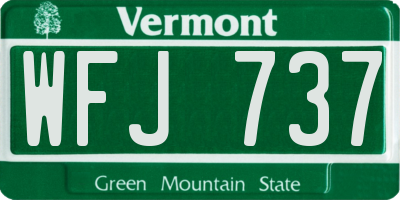 VT license plate WFJ737