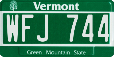 VT license plate WFJ744