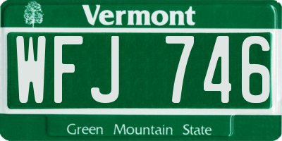 VT license plate WFJ746