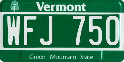 VT license plate WFJ750