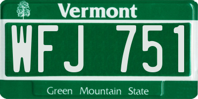 VT license plate WFJ751
