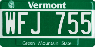 VT license plate WFJ755