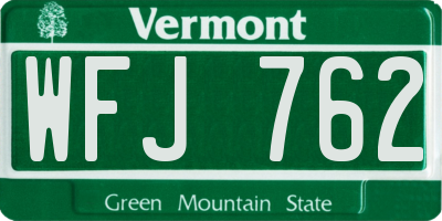 VT license plate WFJ762