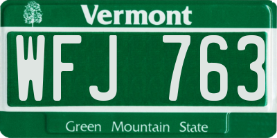 VT license plate WFJ763