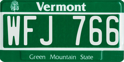 VT license plate WFJ766