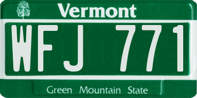 VT license plate WFJ771