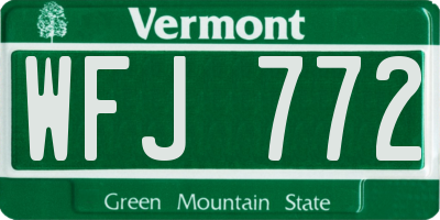 VT license plate WFJ772